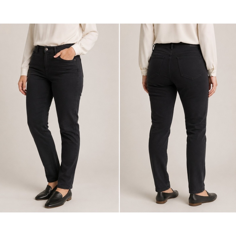 St Johns Bay‎ Womens Black Skinny Leg Jeans Size 16PS Petite Stretch Pants